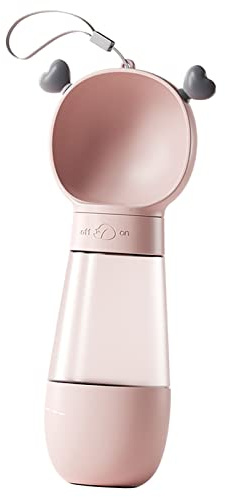 RASTKY Linda Botella de Agua para Mascotas con Botella de Agua de Gran Diámetro, para Viajes, Suministros para Beber para Perros (Lindo Rosa)
