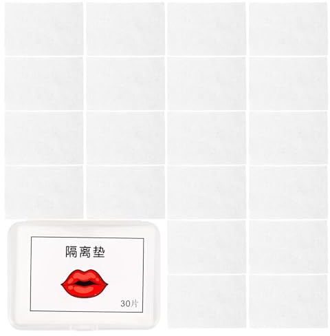 Tofficu 30 Hojas Desechables de Almohadillas de Aislamiento para Labios en Salón de Tatuajes, Color Claro, Portátiles Tela No Tejida para Protección y Cuidado