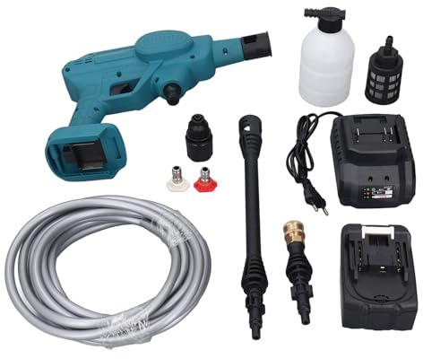 Lavadora de mano inalámbrica de alta presión compatible con batería de litio BL1850 de 18 V y 5 Ah - Limpiador eléctrico portátil de 305 PSI para mantenimiento en exteriores -