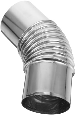 OATIPHO 45 Degree Stainless Steel Stove Pipe Elbow for Chimney Flue Secure Connection and High Temperature Resistance Silver Metal Stove Pipe for Camping and Outdoor Use