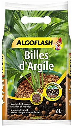 Algoflash Terreau Billes d?Argile Drainage et Aération 6L (Lot de 2 Soit 12L
