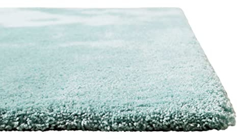 Homie Living Pisa getufteter Hochflorteppich, 70 x 140 cm, türkis | Hochflor Teppich Uni, Modern, weich, flauschig, kuschelig, Für Wohnzimmer Schlafzimmer