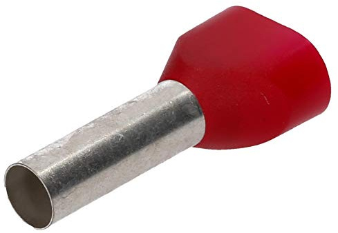 50 Stück Cembre PKT1018 Zwillingsaderendhülsen isoliert 2x10mm² rot 18mm lang I Industriequalität vom deutschen Händler