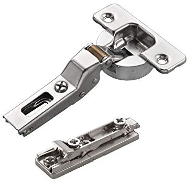 2 x Salice Topfband Serie 700 Dämpfer im Topf 110° Mittelanschlag | Bohrbild T52 mit Linear-Montageplatte Höhe 3 mm vormontierte Euroschrauben, Exzenterverstellung Möbelscharnier von SOTECH