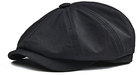 BOTVELA Herren Newsboy Flat Cap 100% Baumwolle Gatsby Ivy Golf Cabbie Hat
