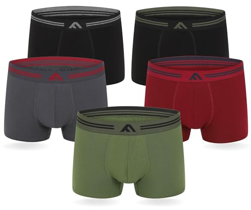 FM London Super Soft Bamboo Boxers Mens, Breathable Mens Boxers 5-Pack