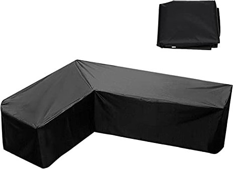 Shunfaji Housse Canapé d'angle Jardin imperméable, Bâche Mobilier de terrasse en Forme L, Couverture canapé de Coin,Bâche de mobilier de Jardin,Tissu Oxford 210D (286x222cm)