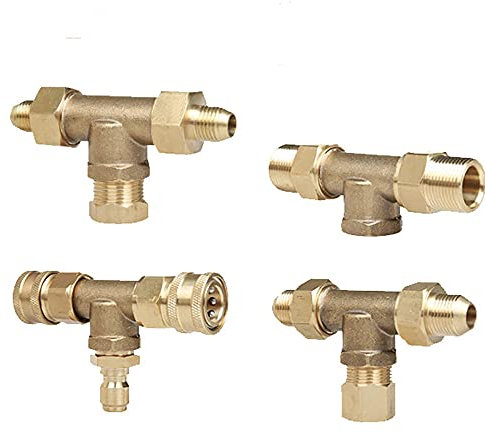 1Pcs Brass Tee Adapter 13mm /14mm /15mm /17mm / 3/8 Quick Female to Male Thread Tee Type 3 Way Copper Pipe Fitting Coupler Connector