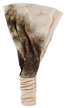 axy Haarband Yoga Headband Hairband Stirnband Kopftuch Kopf Abdeckung auch für Sport in Verschiedenen Farben (Batik - Beige/Braun)