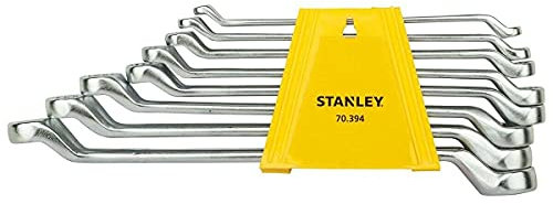 AEspares Stanley Ringschlüssel-Set, flach, gekröpft, Größen 6 x 7 bis 20 x 22, 8 Stück