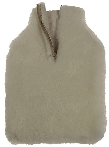 Harrys-Collection Wärmflaschen Überzug aus Lammfell, Größen:Einheitsgröße, Farben:Weiss