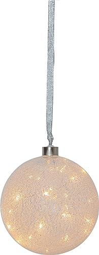 EGLO LED Weihnachtskugel für Innen beleuchtete | Glaskugel zum Aufhängen Ø 15 cm, Leuchtkugel zum Hängen, warmweiß, Strom-Betrieb