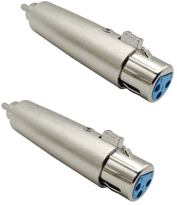iYueMps - 2 pezzo Adattatore XLR Mono 3 Pin Maschio - Cinch Femmina | Adattatore XLR a Cinch | Adatto per mixer, microfoni, amplificatori, equalizzatore, tastiere, chitarre, pianoforte elettrico, ecc