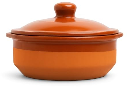 Olla Cazuela Tartera cacerola barro esmaltado diámetro CON TAPA (BAJA28TAPAMITADBARRO)
