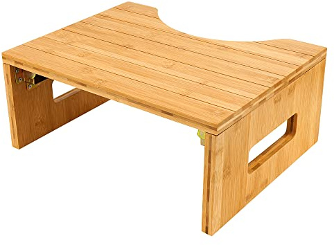 Bambus Toilettenhocker Faltbarer Töpfchenhocker für Badezimmer Holzkothocker für Erwachsene Tragbar und rutschfest