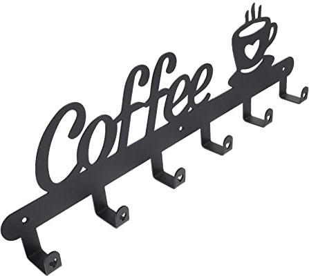 VILLFUL 1 Set Wall Mounted Coffee Mug Rack Organizer Station Vertical Rack Metal