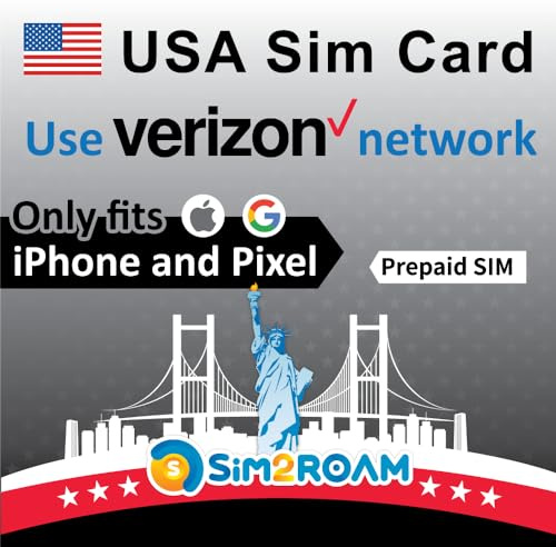 USA Verizon SIM-Karte 28Tage|Karte SIM US États-UNIS |Unbegrenzte US-5G/4G-LTE-Daten/Anrufe/Texte (Hawaii ist inbegriffen)|2GB/Tag Daten in Kanada und Mexiko|5GB Hotspot – Der beste Empfang in den USA
