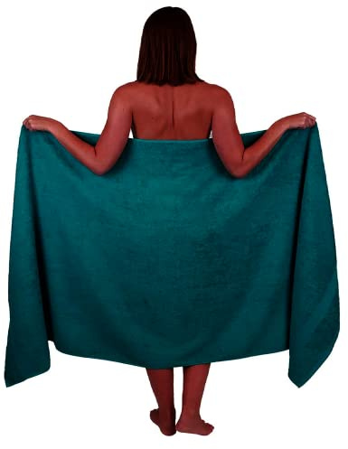 Partihandel handel Dealz extra stort badlakan 100 x 200 cm superjumbo stora badlakan handdukar strand kroppswrap XL badhanddukar 600-GSM (blå lagun)