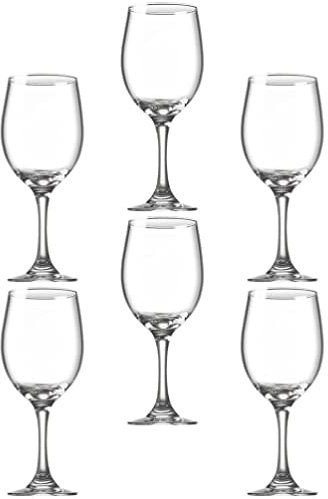 PAREKS 6 Rotweingläser, 245 ml, Champagnerflöten, Cocktailkelch, Stiel, kristallklares Glas, Weinverkostungsgläser für Party, Abendessen, Hochzeit, Festival