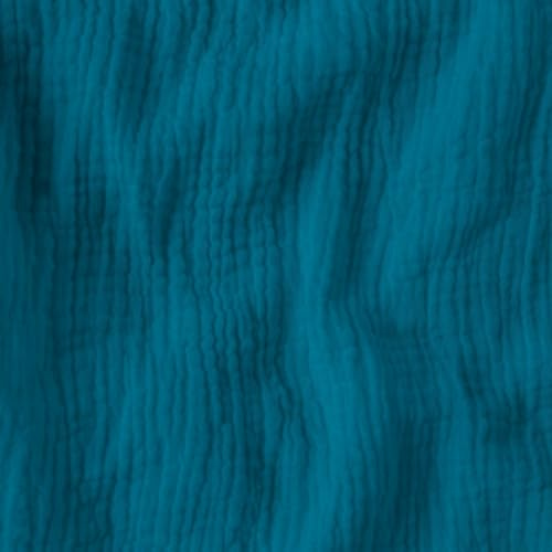 Textrend Doppelter Gaze-Musselin Stoffe Meterware - Stoff zum Nähen - Musselin - Weiches Antiallergisches Material - Textilien 1x1.45m - Stoffe Meterware (Dunkeltürkis)