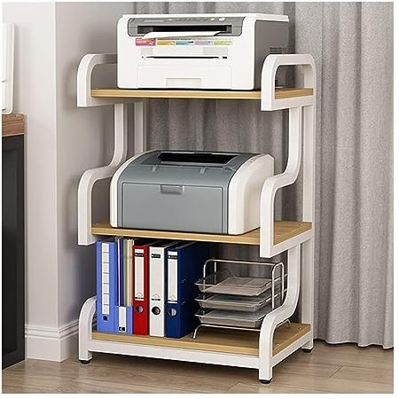 DruckerstäNder Druckertisch 3-stufiger Druckerständer Aus Holz, Bodenstehender Druckerregal-Organizer, Metallrahmen Für Faxgerät, Scanner, Dateien, Büro Druckerschrank ( Color : D , Size : 60*40*94cm