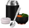 EACHPT 500ml Stainless Steel Vacuum Insulated Food Jar with Folding Spoon, BPA Free Leakproof Thermal Food Flask for Hot and Cold Meals