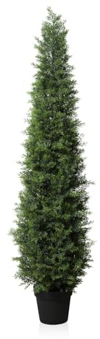 Fopamtri Kunstpflanze Zeder Künstlich 150 cm Künstliche Pflanzen im Topf, Konifere Künstlich Outdoor UV Geschützt für Haus Wohnzimmer Garten VerandaDekoration (1 Stück) | Künstliche Zeder Outdoor Koniferen für Haus Wohnzimmer Garten VerandaDekoration
