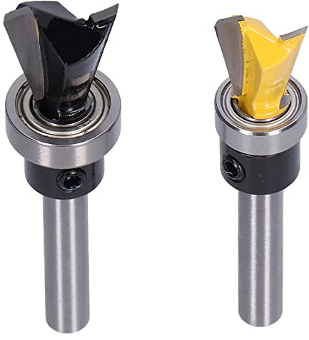 2-teiliges Schwalbenschwanz Fräser Set, 1/4 Zoll Schaft, 1/2 und 5/8 Zoll Schnittdurchmesser, Holzbearbeitungswerkzeug mit Lager