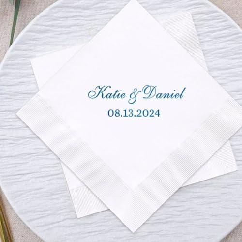 Personalisierte Cocktail-Servietten, Hochzeitsservietten mit Bild, Einweg-Servietten für Party, 20 Stück