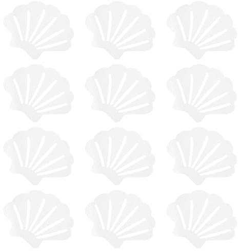 PATIKIL 12Pcs Non Slip Bathtub Stickers, Anti Slip Shower Stickers Bathroom Shower Floor Decals Sea Shell Shape Cute Treads Tubs, Transparent