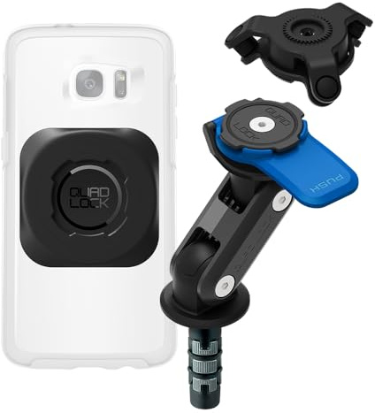 QUAD LOCK Soporte móvil Moto para Tubo de dirección con Amortiguador de Vibraciones y Adaptador Universal mag
