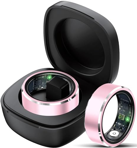 Smart Ring Fitness Tracker Heart Rate Monitor Sleep Tracker Gesture Control Fitness Rings Blood Pressure Blood Oxygen Pedometer Step Counter Health Smart Rings for Women Men with Charging Case