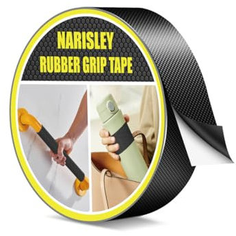 Narisley Nastro antiscivolo in gomma, ultra forte, impermeabile, antiscivolo, con adesivo testurizzato, per strumenti e gadget fai da te, personalizzabile per un maggiore comfort e sicurezza (2,5 cm x