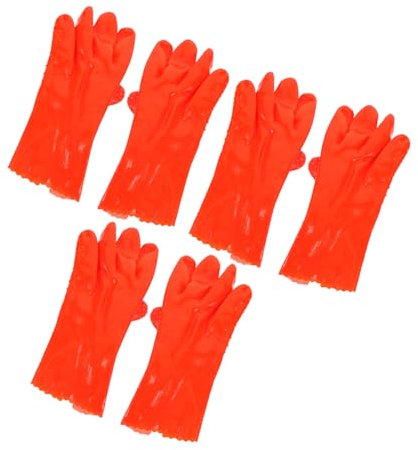 LIFKICH 3pairs Pvc Gloves for Men Thickened -resistant Industrial Hand for Work Gardening Fishing and Plumbing and Chemical-resistant