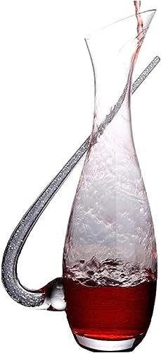 DEFBOW Decantador Decantador de Whisky Decantador de Vino Decantador de Vino White Diamond, Jarra de Vino Tinto, Cristal soplado a Mano