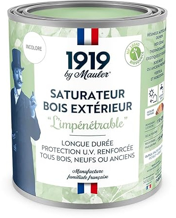 MAULER - Saturateur terrasse Biosourcé - L'Impénétrable incolore 1L | Imperméabilise le bois, protection UV, tache, pollution - NF 16640 - Manufacture Mauler depuis 1919