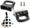 HSUYUN 2 Piezas Asas para Ollas, Cortas Mango Lateral de Olla Metal, Negras Asa Lateral de Olla, con Tornillos y Accesorios Anti-Escaldaduras, para Ollas a Presión, Ollas Soperas, Sartenes