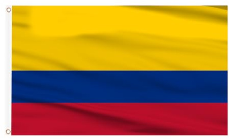 AhfuLife Grande Drapeau Colombie 90×150cm, 2Pcs Drapeau Colombien Double Face avec œillets en Laiton en Polyester pour Coupe du Monde Fête Nationale Jadin Bar Marches Décor