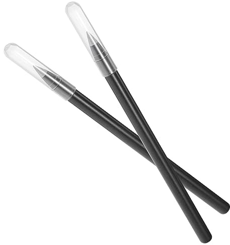 Angoily 2 Piezas lápiz pencil lápices para la escuela lápices para lápices a granel grafito lapices lápices sin tinta para siempre lápices de pintura portátiles aleación Black
