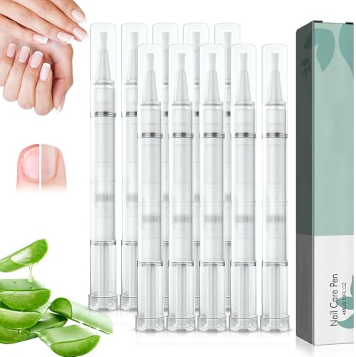 Nail Care Pen, 10 stycken nagelvårdspenna, nagelvårdspenna med teeträdolja, aloe vera & E-vitamin, för välskötta naglar och fotnaglar