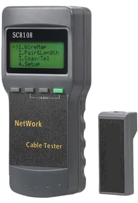 Tester per cavi in ​​fibra ottica, Tester Di Rete LCD Portatile E Tester E Misuratore Di Cavi Telefonici LAN Con Display LCD Elevata stabilità