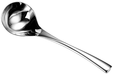 Grande louche de cuisine efficace - Cuillère à soupe stable en acier inoxydable avec long manche pour mélanger facilement la cuillère de qualité alimentaire