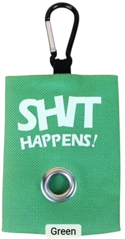 Portabustine feci cane, Dispenser per Sacchetti di Rifiuti per cani, per Guinzaglio, Porta Sacchetti per Rifiuti per Cani, con Clip in Metallo porta sacchetti cane da guinzaglio (Verde)