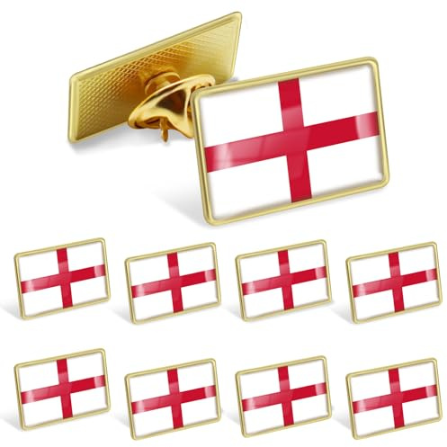 10/20/50/100 Pack Official UK England Flag Lapel Pins Bulk -Britain St. George's Flag English Badge Pins Souvenir Hat Men Women Patriotic Travel Brooch