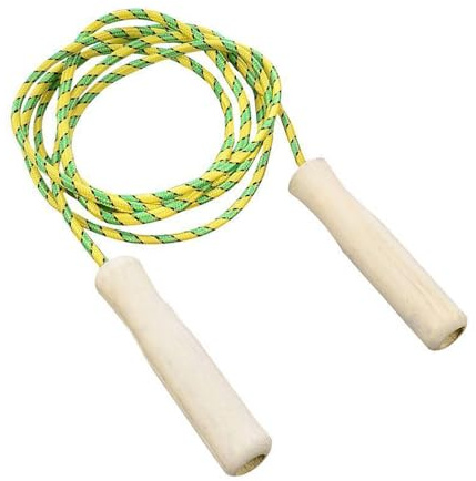 Rtyuio Jumping Rope Adjustable Jumping Rope with Wooden Handle, Skipping Rope for Outdoor Games, Parties & Birthday Gifts - Random Color