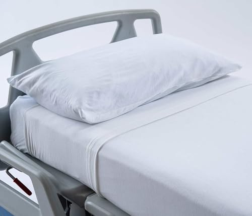 HIP Sistema Letto Bronzo, Kit 3 pezzi Biancheria Tecnica Sanitaria contiene Federa, Lenzuolo Inferiore e Lenzuolo Superiore, in Jersey, Traspirante, Aderenza Perfetta, Bianco, 195x90x20h