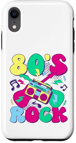 80’s Rock Design rétro années 80 avec Boombox et Guitares Coque pour iPhone XR