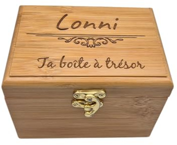 Grav'Art Boite à bijou personnalisée - Boîte en bois personnalisable - Coffre au trésor avec prénom – boîte à souvenirs