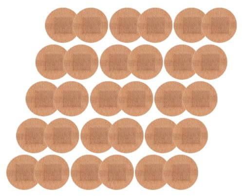 SEWOART 50pcs Breathable Elastic Cloth Finger and Joint Bandages, 30mm Round Adhesive Patch Bandages for Wound Care and Blister Prevention, Comfortable Fixation for Fingers and Elbows