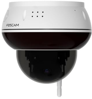 Foscam D8T - 4K 8 MP WLAN Dome Überwachungskamera mit motorisierter PT-Funktion, KI-Personen- und Fahrzeugerkennung, IK10 Vandalismusschutz, WiFi 6, (weiß)